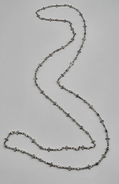 36" Stainless Steel Multi Cross Link Necklace