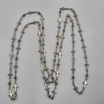 36" Stainless Steel Multi Cross Link Necklace