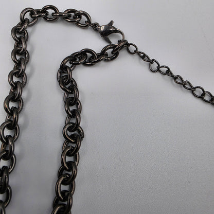 16"-19" Black Acrylic Beaded Statement Necklace