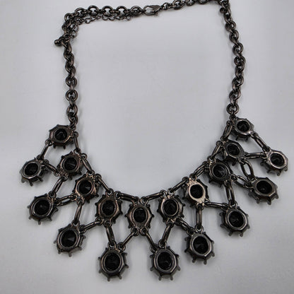 16"-19" Black Acrylic Beaded Statement Necklace
