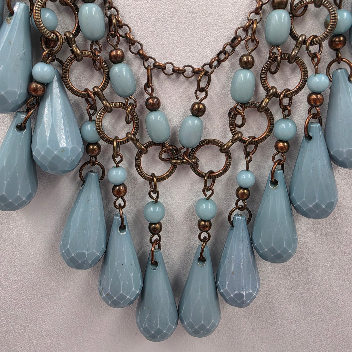20"-24" Blue Acrylic Beaded Statement Necklace