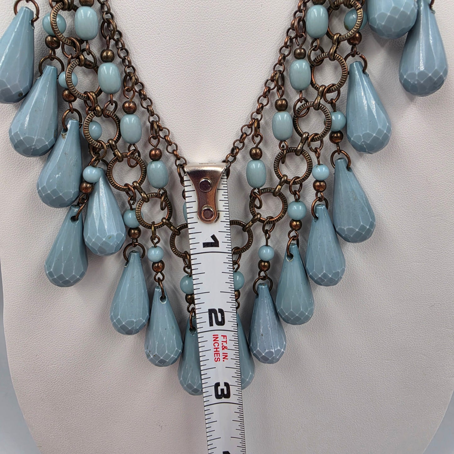 20"-24" Blue Acrylic Beaded Statement Necklace