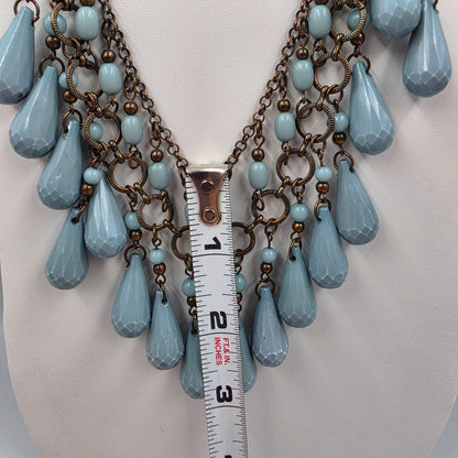 20"-24" Blue Acrylic Beaded Statement Necklace