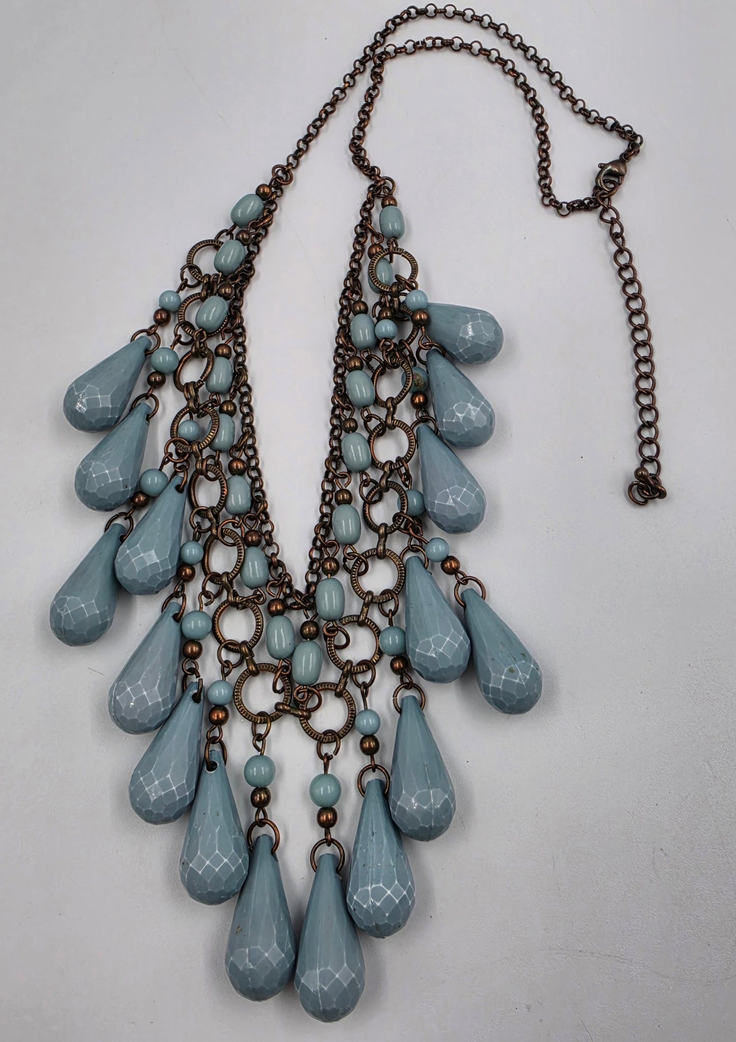 20"-24" Blue Acrylic Beaded Statement Necklace