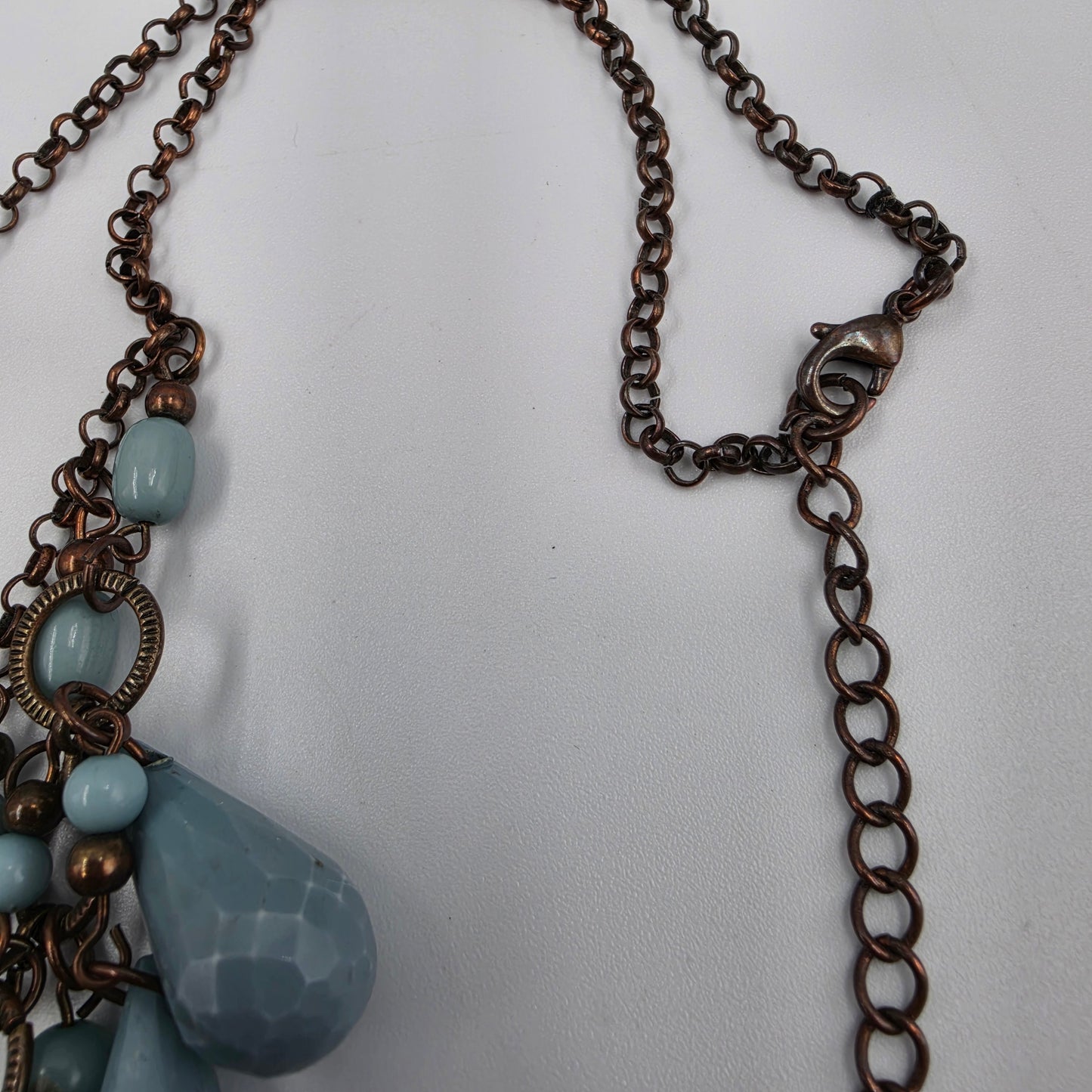 20"-24" Blue Acrylic Beaded Statement Necklace