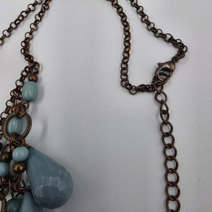 20"-24" Blue Acrylic Beaded Statement Necklace
