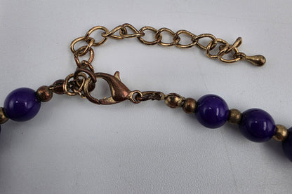 16"-19.5" Adjustable Purple Glass Cabochons/Acrylic Beads/Iridescent Faceted/Graduated Bead Multi Layer Necklace