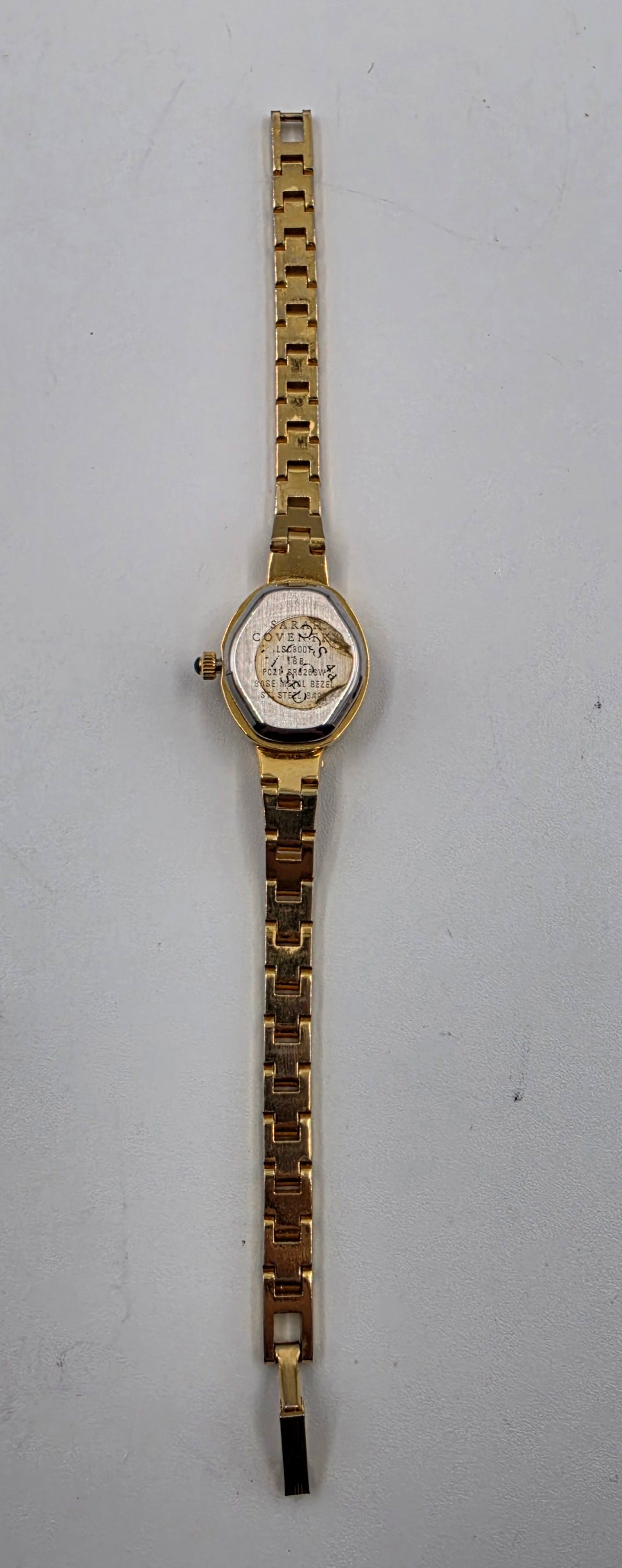 SARAH COVENTRY 1980's-90's Gold Tone Quartz Analog Vintage 6.25" Watch