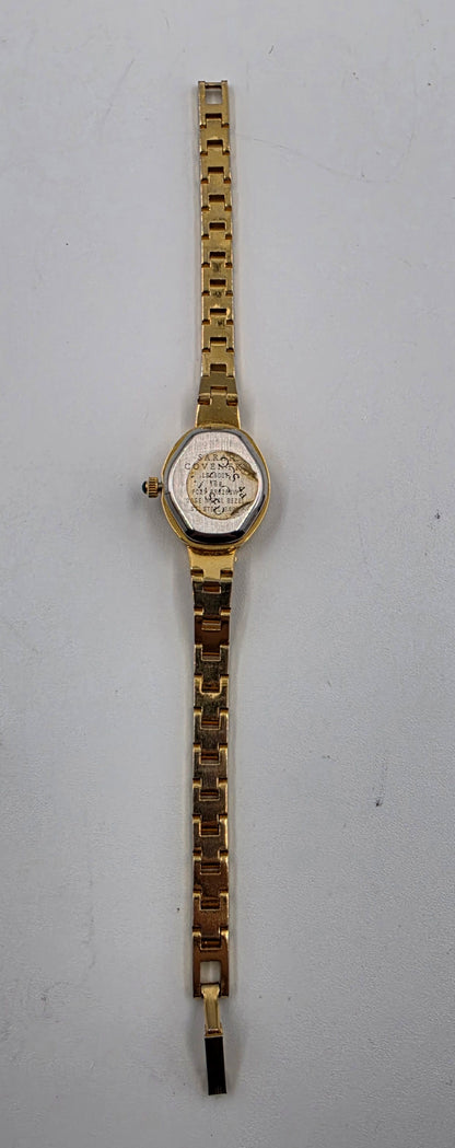 SARAH COVENTRY 1980's-90's Gold Tone Quartz Analog Vintage 6.25" Watch