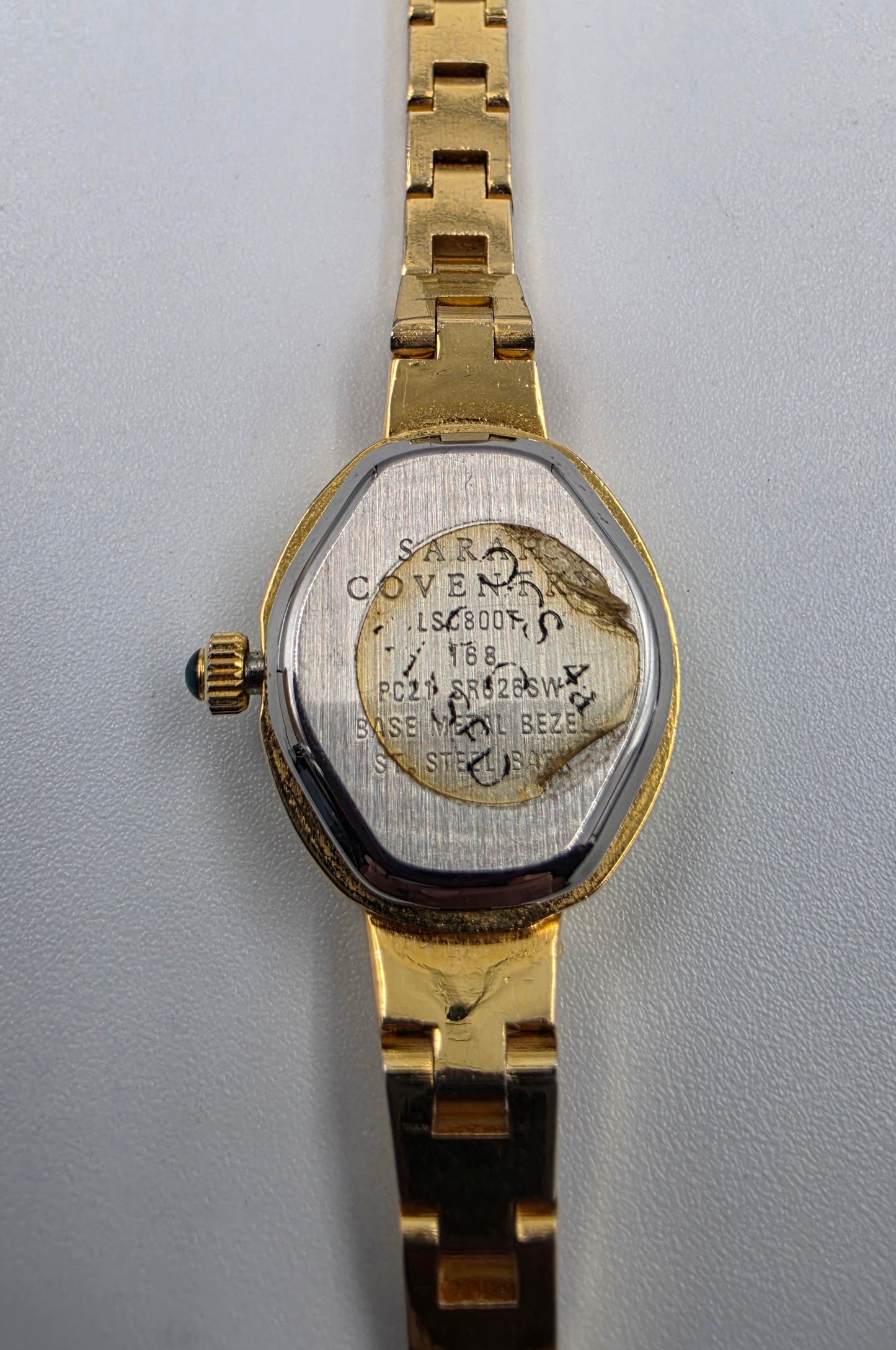 SARAH COVENTRY 1980's-90's Gold Tone Quartz Analog Vintage 6.25" Watch