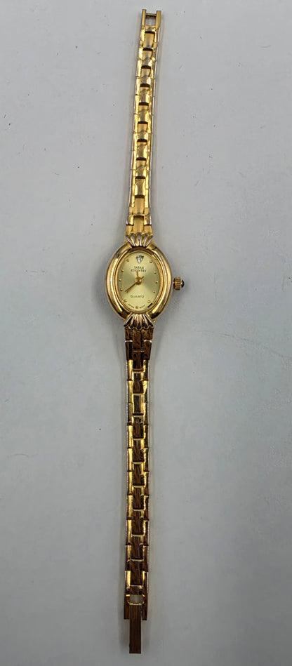 SARAH COVENTRY 1980's-90's Gold Tone Quartz Analog Vintage 6.25" Watch