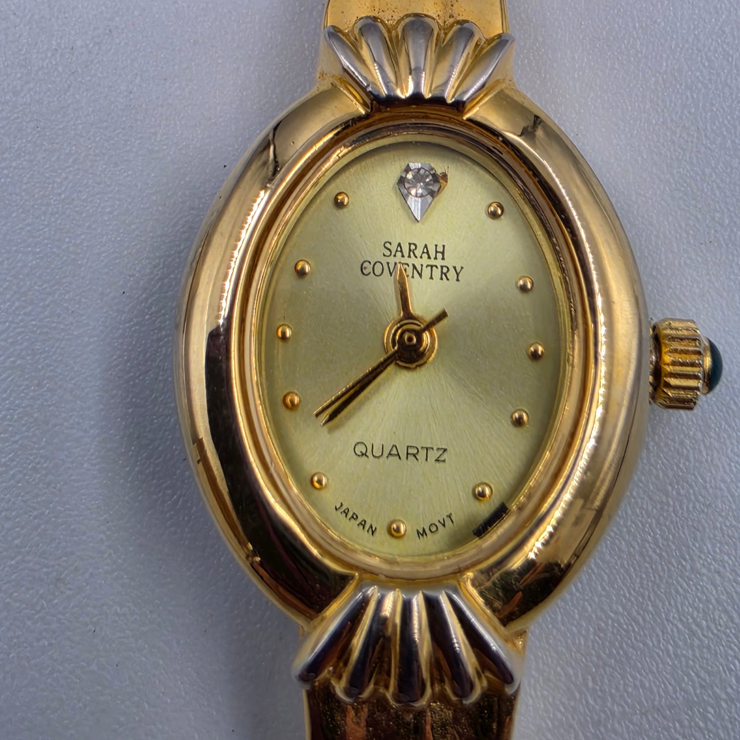 SARAH COVENTRY 1980's-90's Gold Tone Quartz Analog Vintage 6.25" Watch