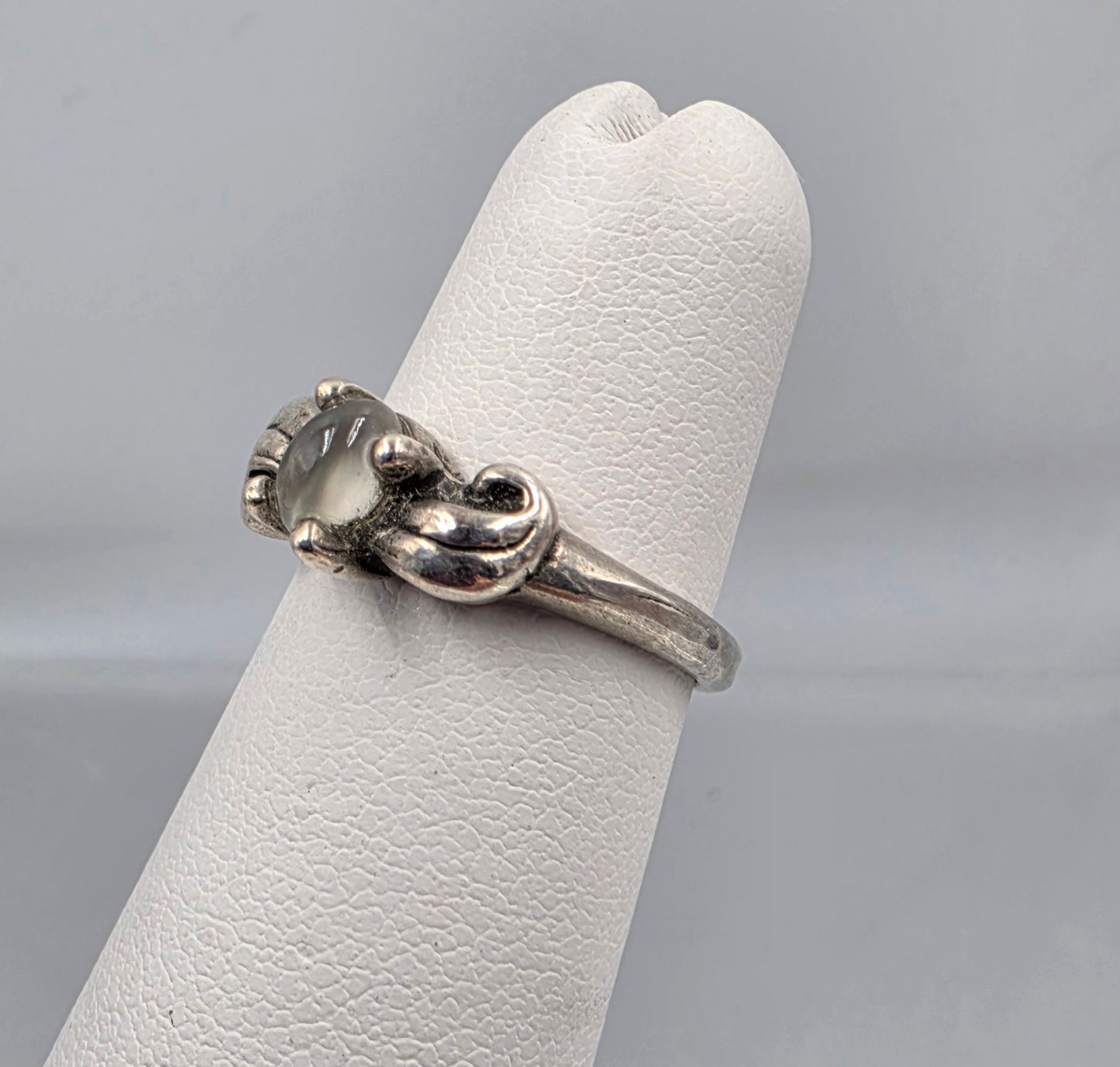 Gray Moonstone Cabochon/Sterling Silver Ring Size 3