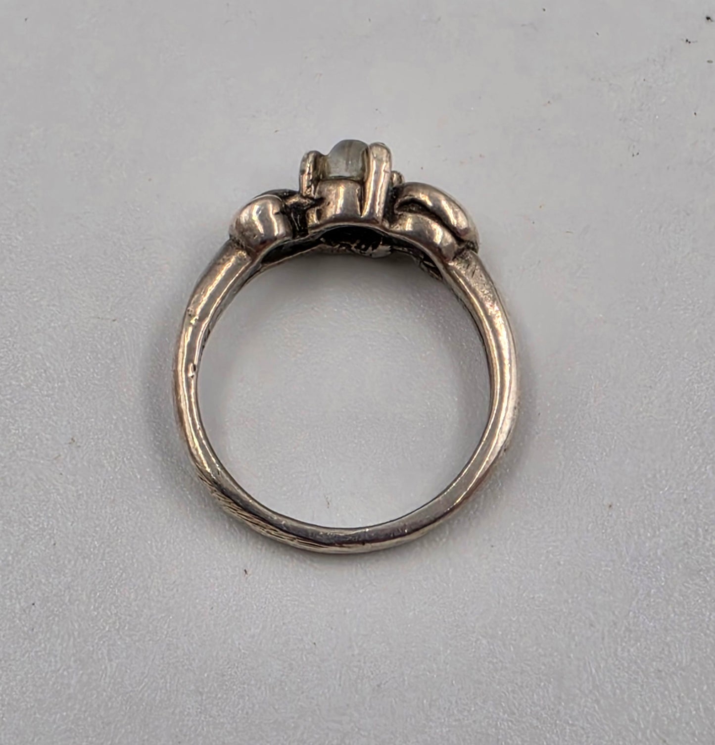 Gray Moonstone Cabochon/Sterling Silver Ring Size 3