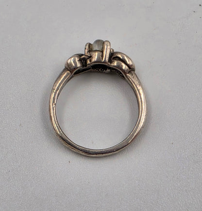 Gray Moonstone Cabochon/Sterling Silver Ring Size 3