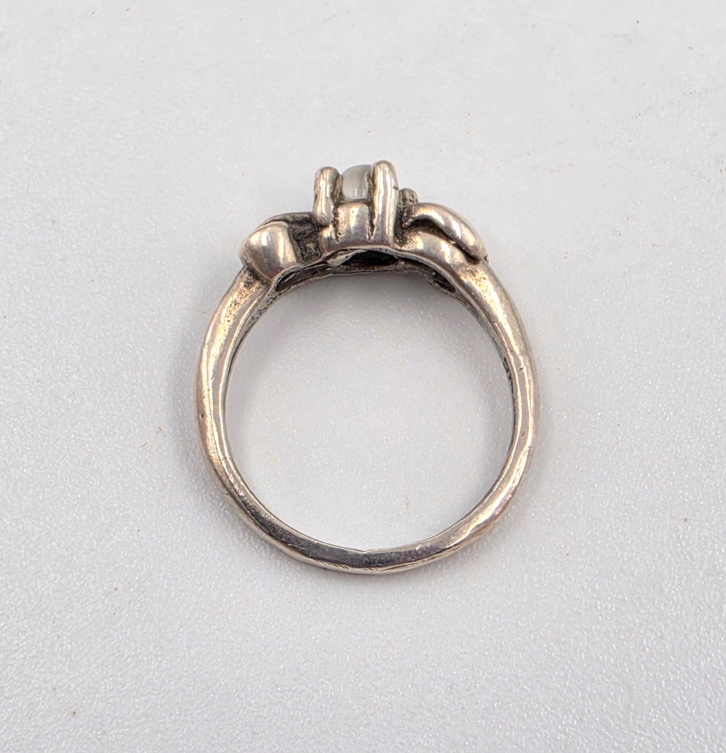 Gray Moonstone Cabochon/Sterling Silver Ring Size 3