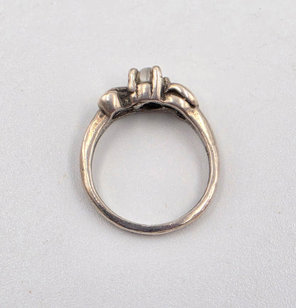 Gray Moonstone Cabochon/Sterling Silver Ring Size 3