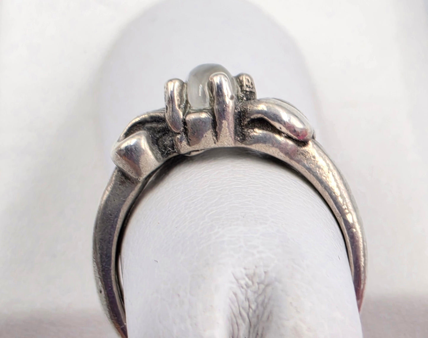 Gray Moonstone Cabochon/Sterling Silver Ring Size 3