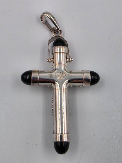 SAJEN Sterling Silver/Amethyst/Onyx Filagree Pendant