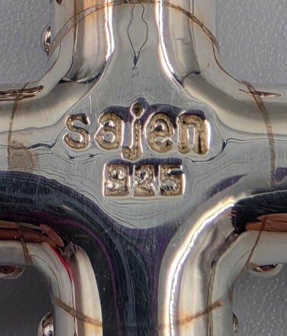 SAJEN Sterling Silver/Amethyst/Onyx Filagree Pendant