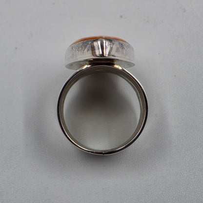 Desert Rose Trading Spiny Oyster/Sterling Silver Ring Size 6