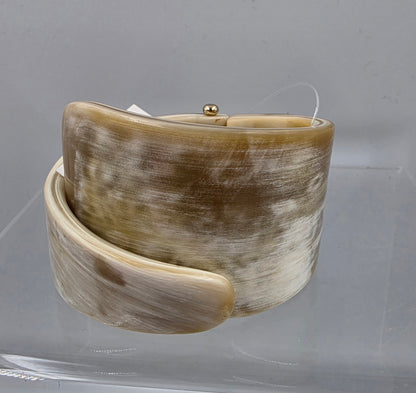 DAVID JEFFERY Hinged Water Buffalo Bone 6.75"+ Cuff Bracelet