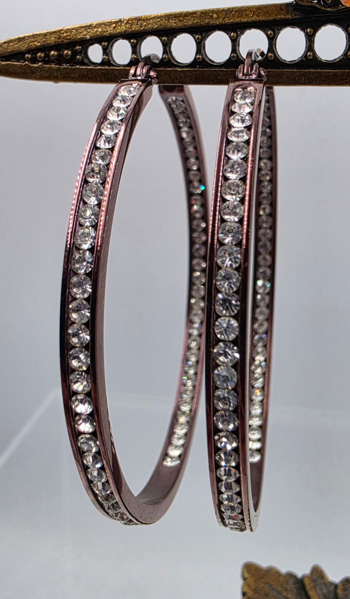9SQ Stainless Steel 2" Inside Out Hoop Earrings