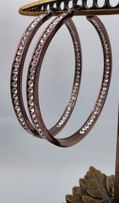 9SQ Stainless Steel 2" Inside Out Hoop Earrings