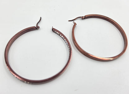 9SQ Stainless Steel 2" Inside Out Hoop Earrings