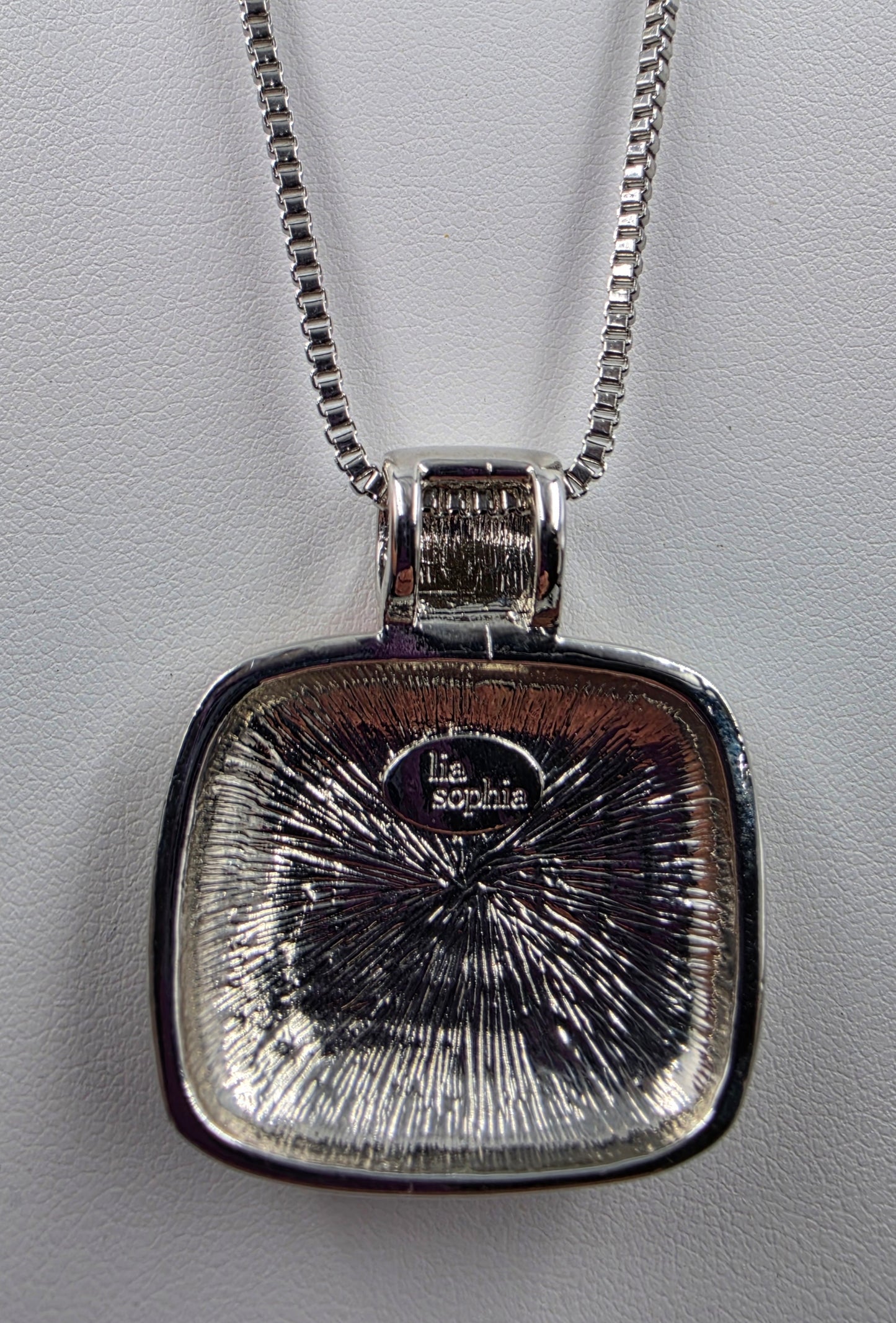 LIA SOPHIA 24"-27" Silver Tone/Enamel Painted Pendant Necklace