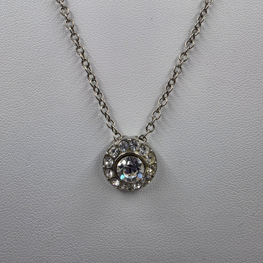 COOKIE LEE 15"-18" Silver Tone/Clear Rhinestone Necklace