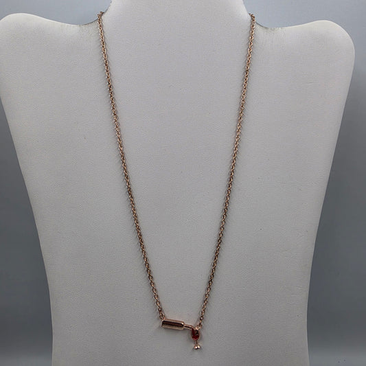 19"-21" Adjustable Rose Gold Tone Wine Bottle Pouring Wine Necklace
