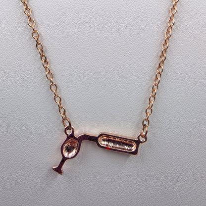 19"-21" Adjustable Rose Gold Tone Wine Bottle Pouring Wine Necklace