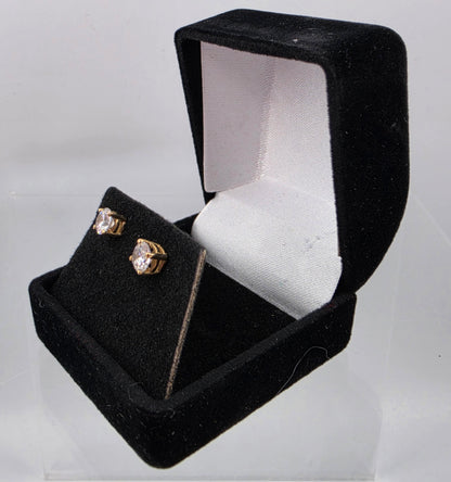 CARLA CORPORATION 14K Vintage 4.9mm(1 CTW) White Topaz Stud Earrings