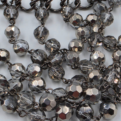 PREMIER DESIGNS 18"-22" Silver Faceted Glass/ Multi Beaded Bib Necklace