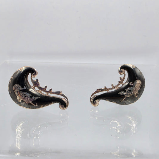 SIAM Niello Thai Sterling Silver Goddess of Lightning Earrings