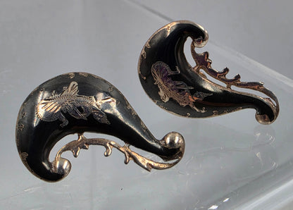 SIAM Niello Thai Sterling Silver Goddess of Lightning Earrings
