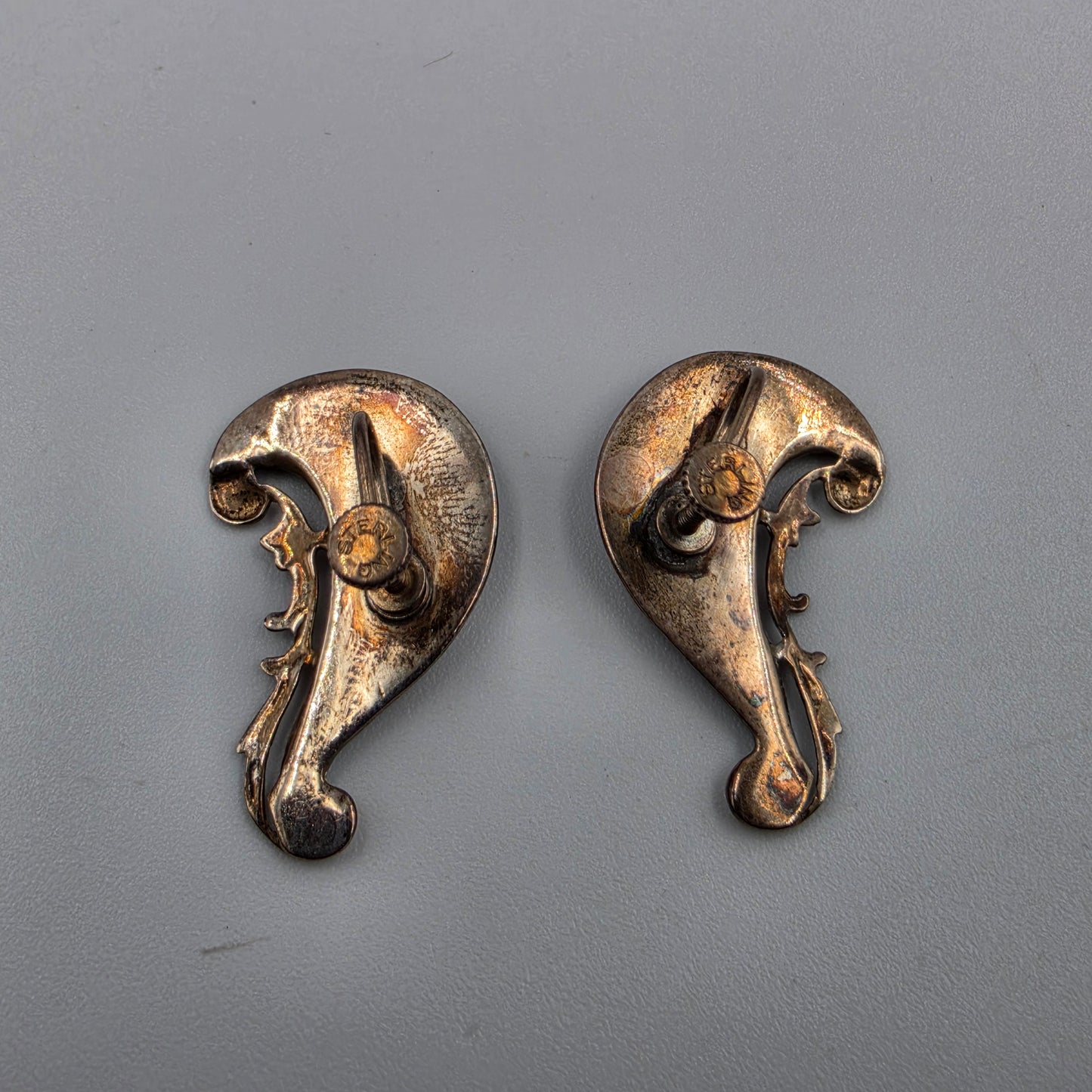 SIAM Niello Thai Sterling Silver Goddess of Lightning Earrings