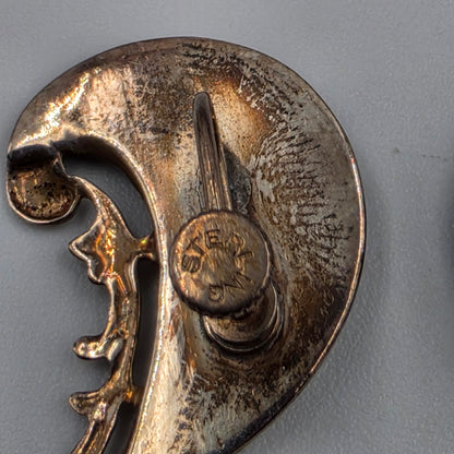 SIAM Niello Thai Sterling Silver Goddess of Lightning Earrings