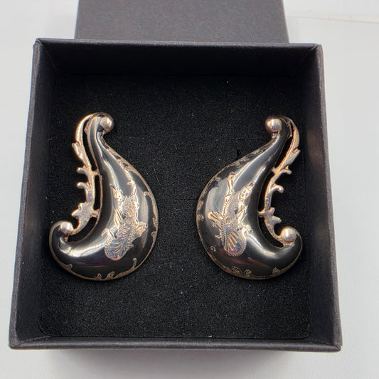 SIAM Niello Thai Sterling Silver Goddess of Lightning Earrings