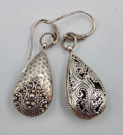 SARDA Filagree Sterling Silver Puffy/Hammered Earrings