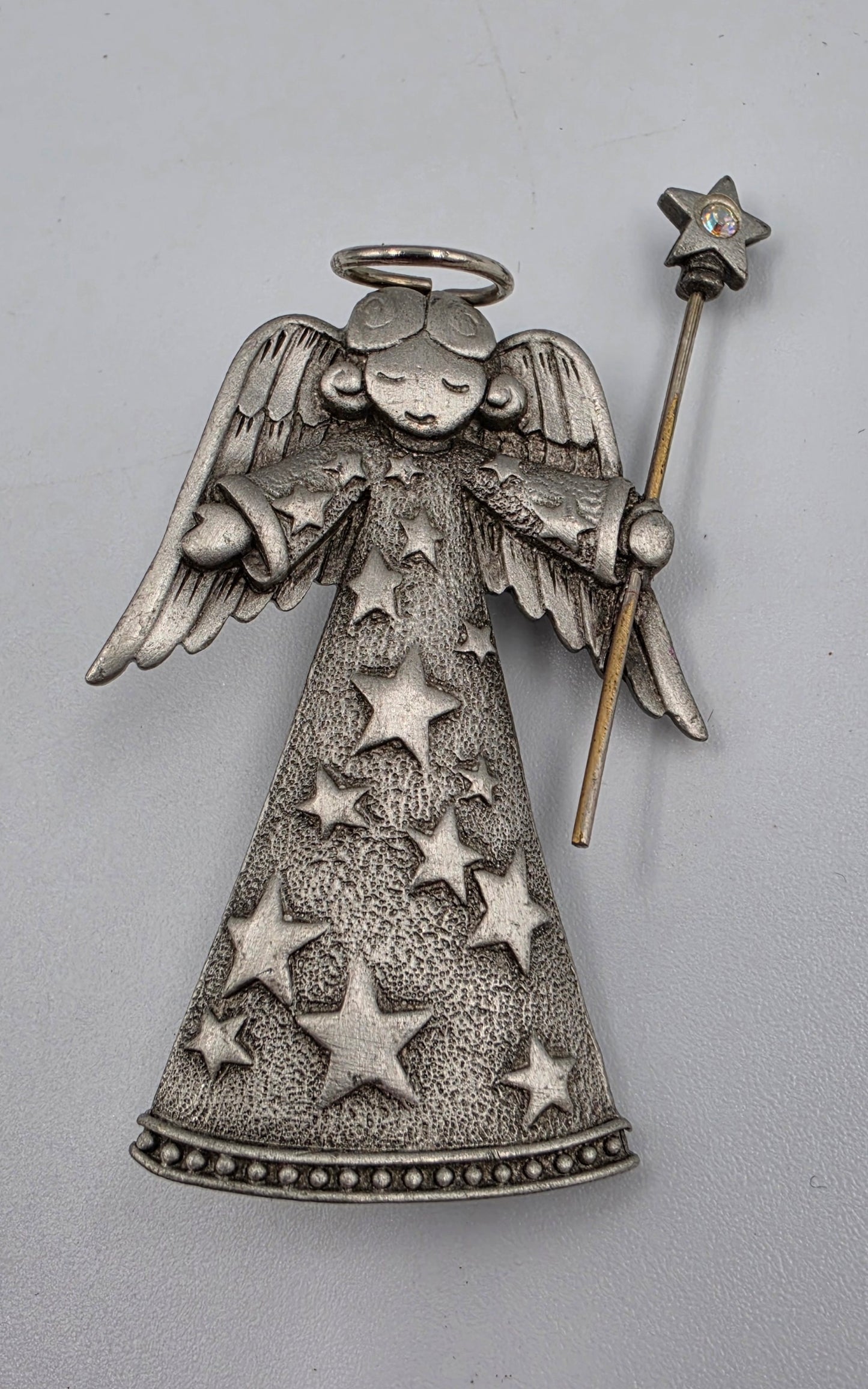 JONETTE JEWELRY Vintage 1980's Pewter Angel Brooch