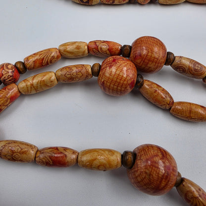 36" Hand Painted Wooden Bead Necklace