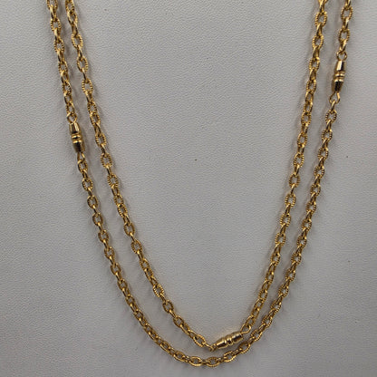 54" Gold Tone Bar And Chain Necklace
