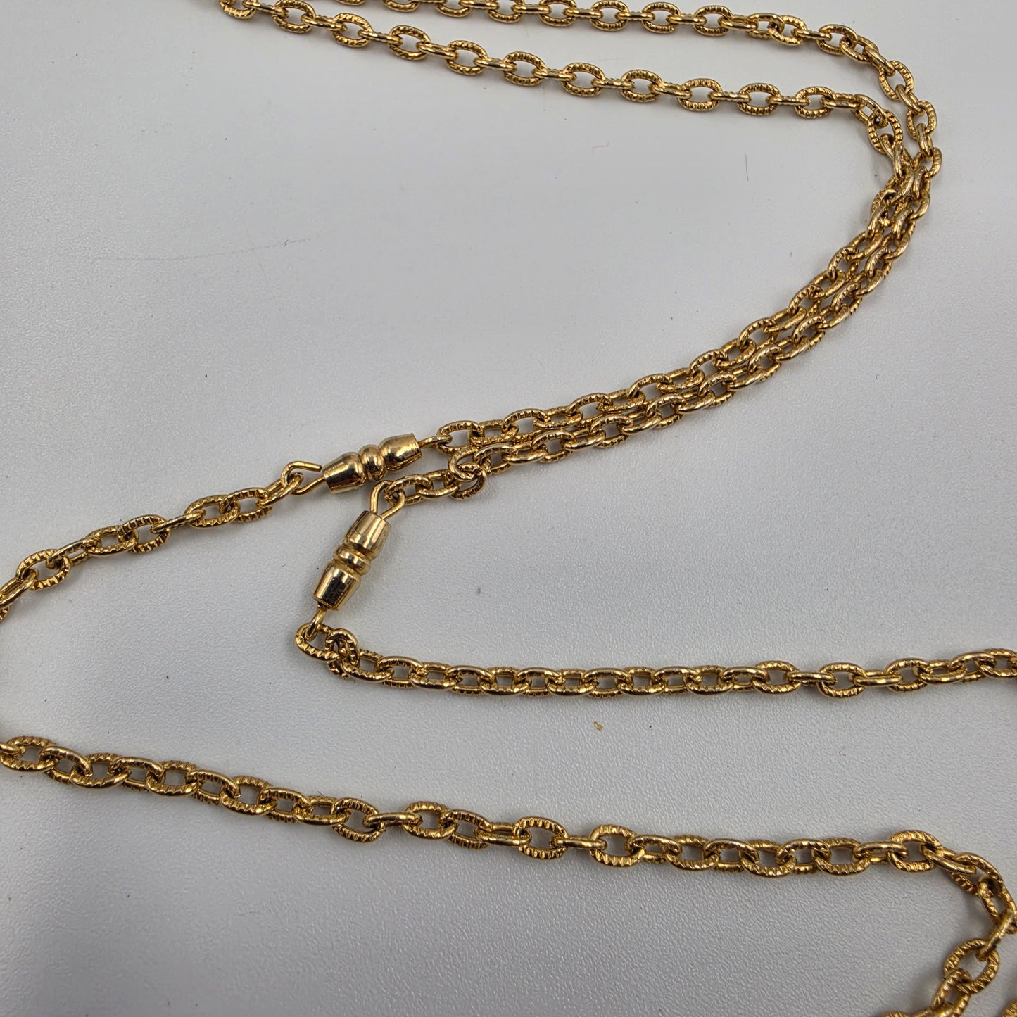 54" Gold Tone Bar And Chain Necklace