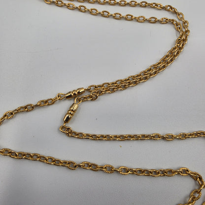 54" Gold Tone Bar And Chain Necklace