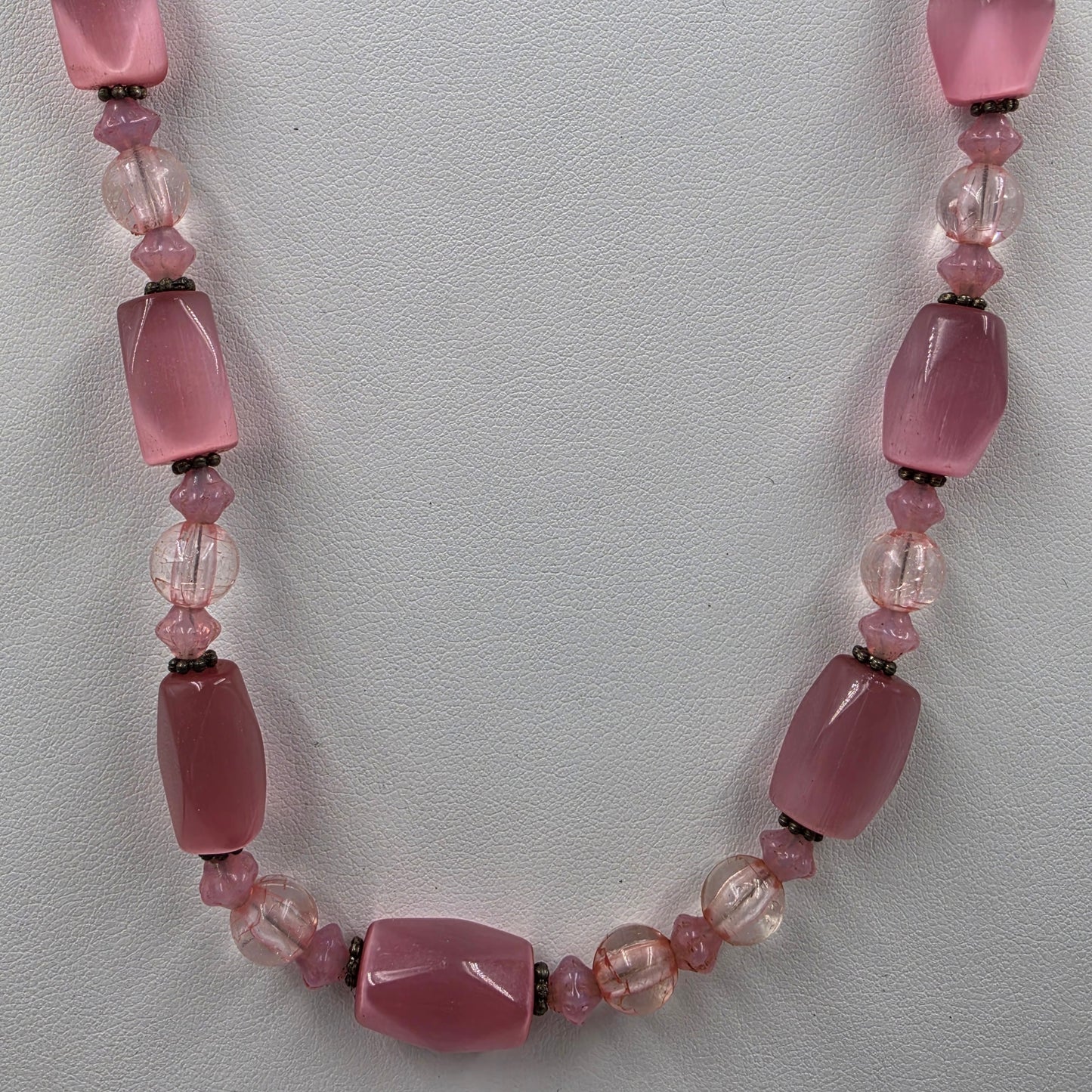 20.5" Pink Acrylic Bead Necklace