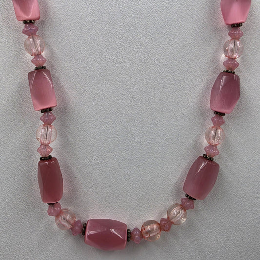 20.5" Pink Acrylic Bead Necklace