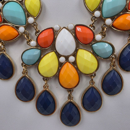 18.5"-21.5" Multi Color Faceted Acrylic Stone Statement Necklace