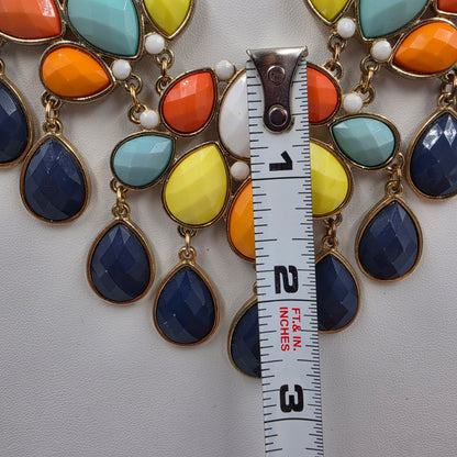 18.5"-21.5" Multi Color Faceted Acrylic Stone Statement Necklace